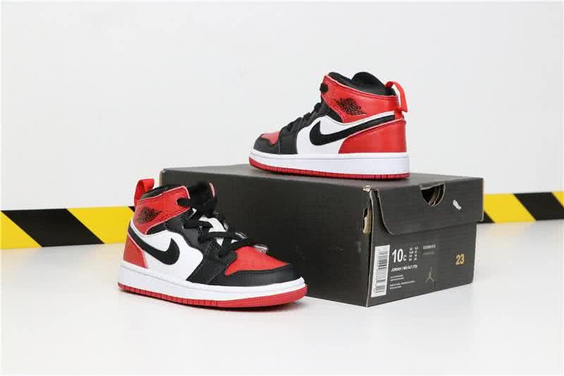 Air Jordan 1 Children's Shoes Black Red And White Women/Men 6