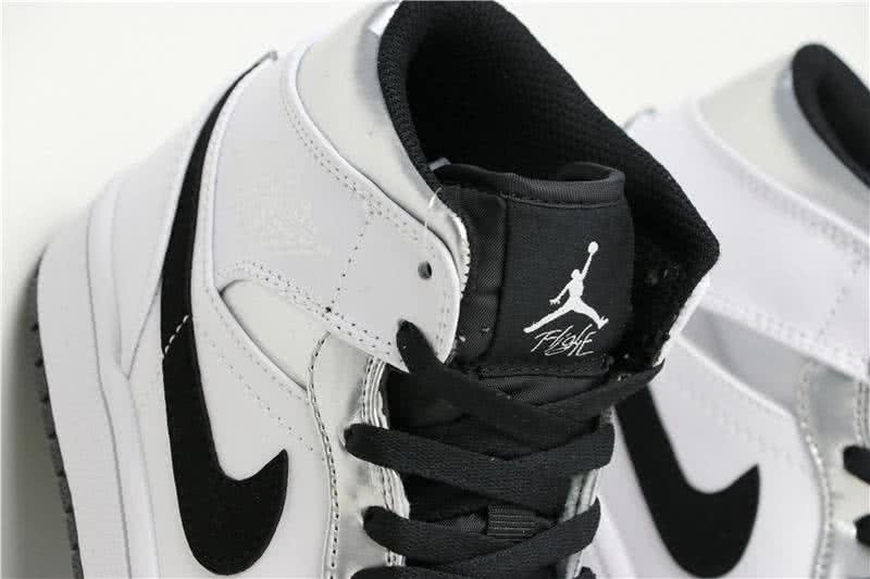 Air Jordan 1 MID White Black And Silver Men 8