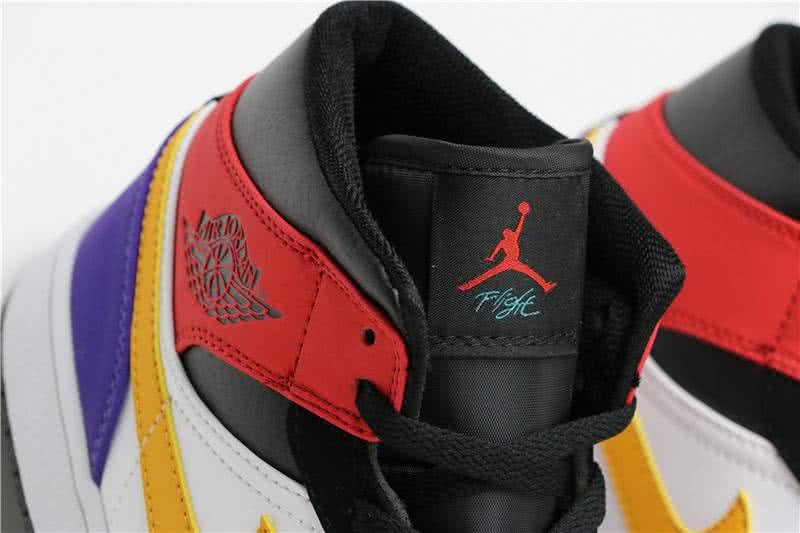 Air Jordan 1 MID Black Red And Yellow Colorful Women/Men 9