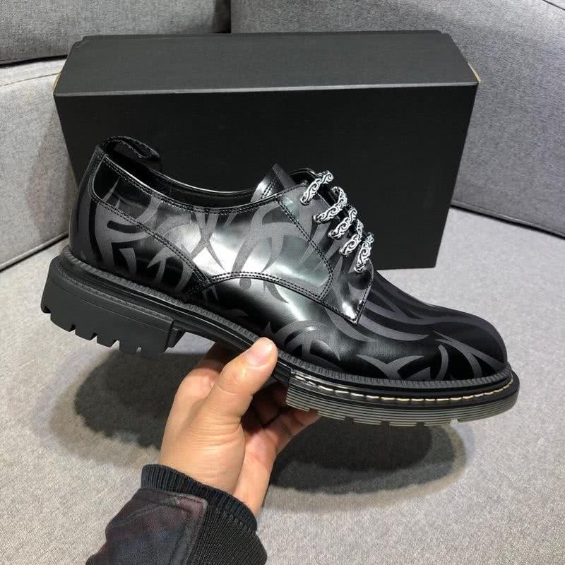 Dior Lace-ups Men All Black Calf Leather Shadow Pattern 3