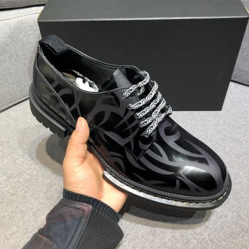 Dior Lace-ups Men All Black Calf Leather Shadow Pattern 6