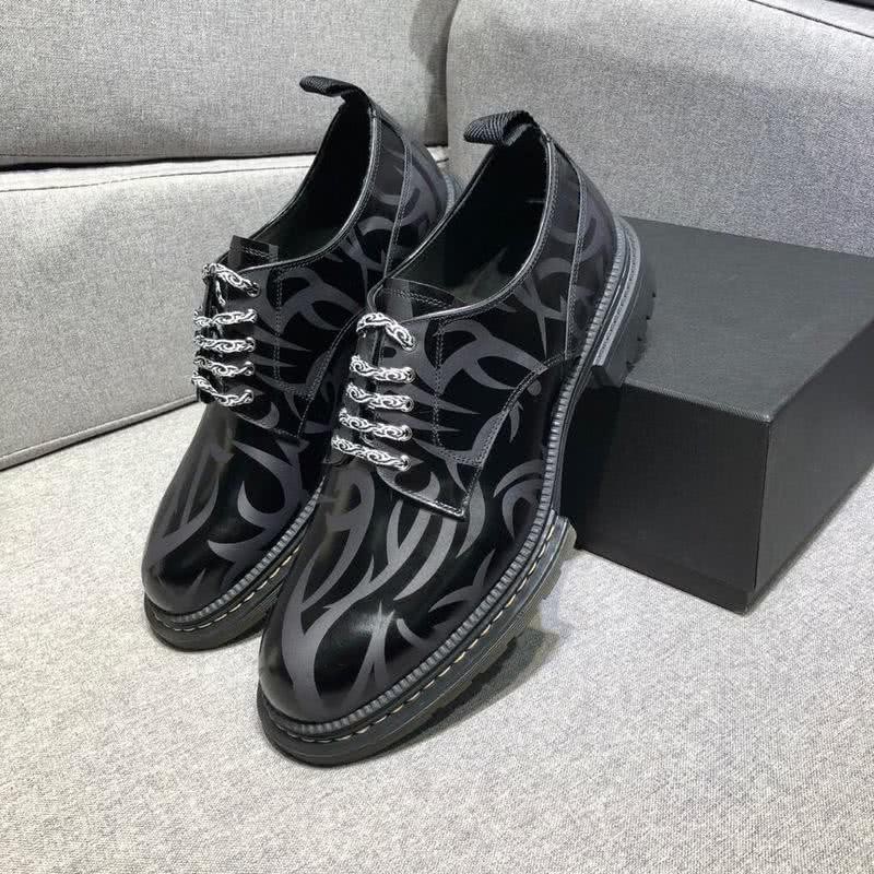 Dior Lace-ups Men All Black Calf Leather Shadow Pattern 8