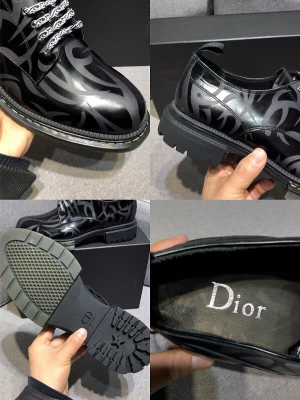Dior Lace-ups Men All Black Calf Leather Shadow Pattern 9