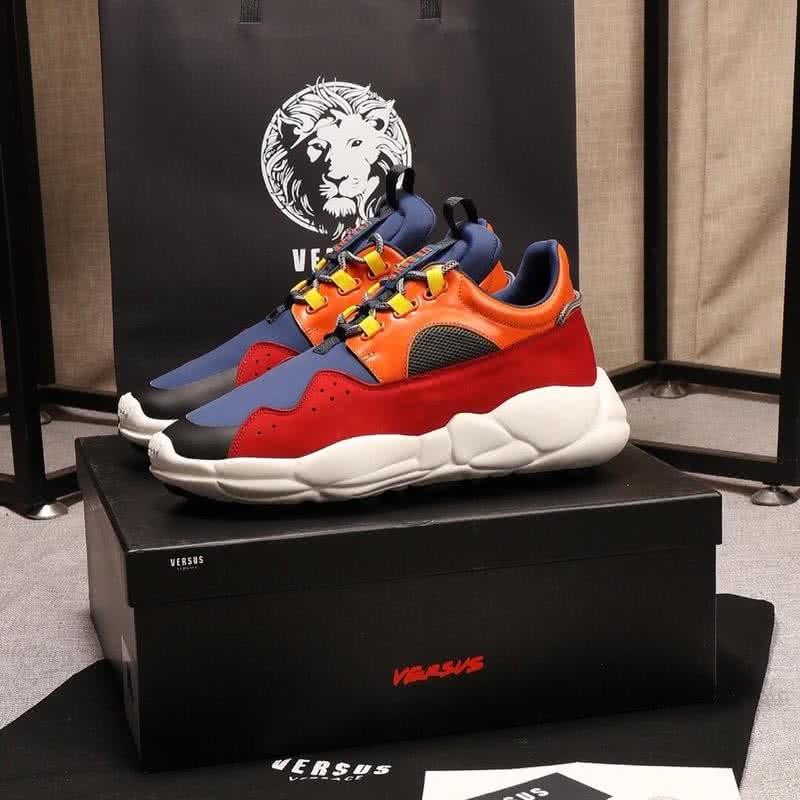 Versace Sneakers Latex Insole Flexible Blue Red And Orange Men 2
