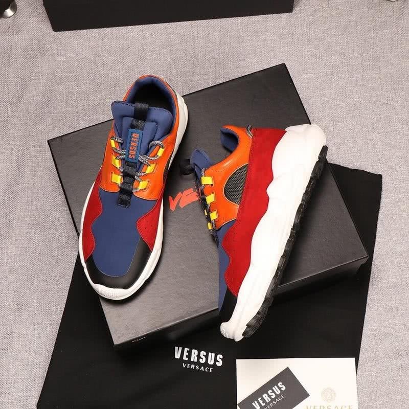 Versace Sneakers Latex Insole Flexible Blue Red And Orange Men 3