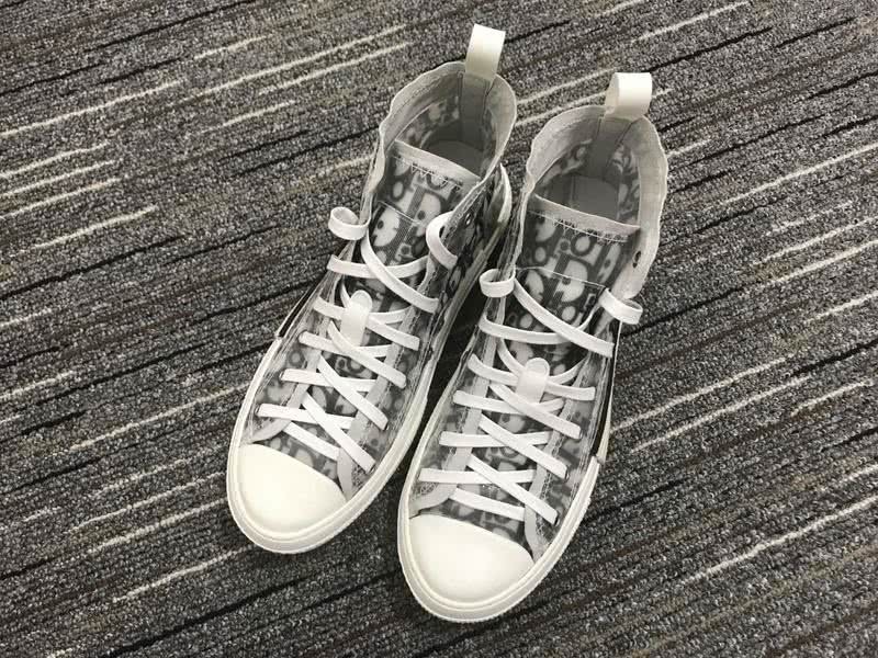 Christian Dior Sneakers 3015  Upper White Cotton Grey Letters Patterns  Men 2