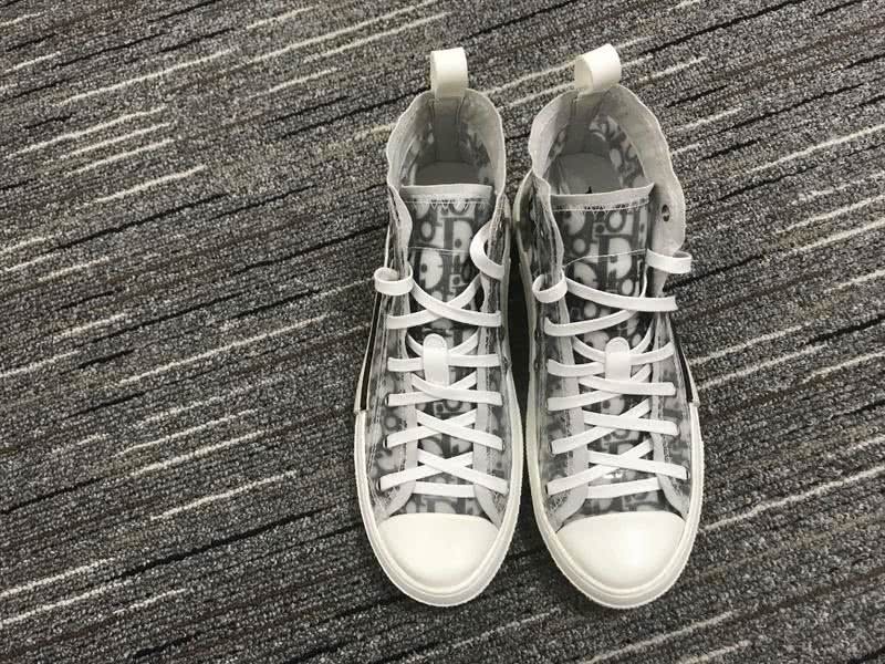 Christian Dior Sneakers 3015  Upper White Cotton Grey Letters Patterns  Men 3