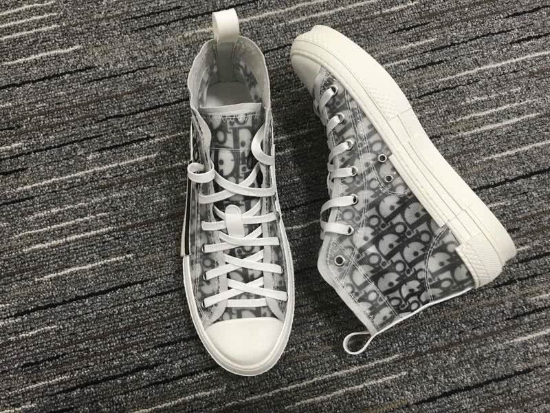 Christian Dior Sneakers 3015  Upper White Cotton Grey Letters Patterns  Men 4