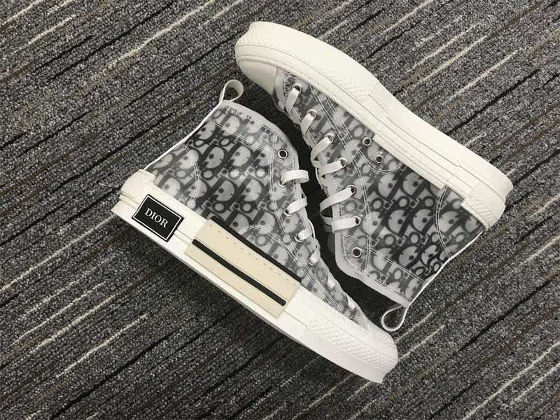 Christian Dior Sneakers 3015  Upper White Cotton Grey Letters Patterns  Men 6