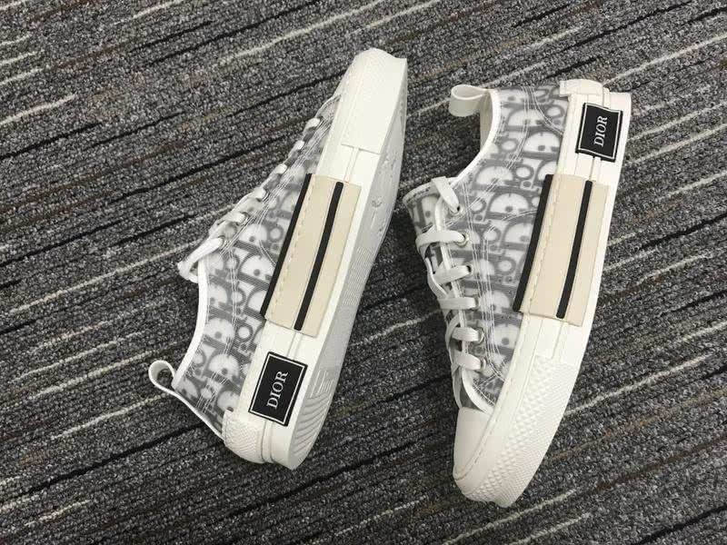 Christian Dior Sneakers 3016  White Cotton Grey Letters Patterns Men 5