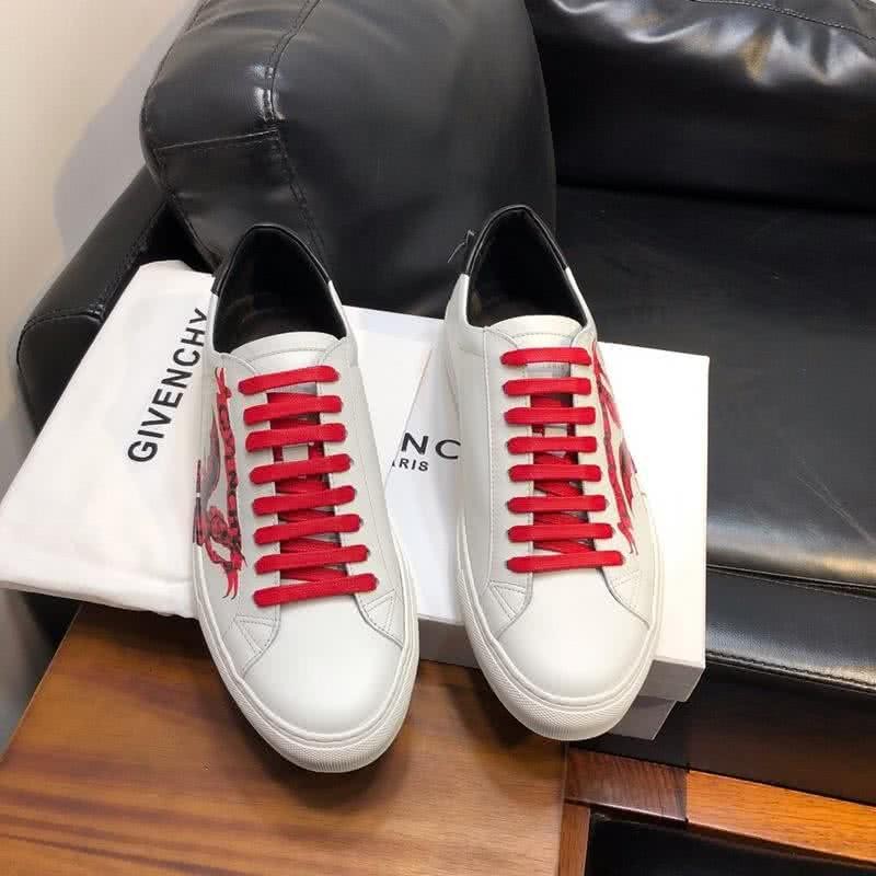 Givenchy Sneakers Red Paiting And Shoelaces White Black Men 2