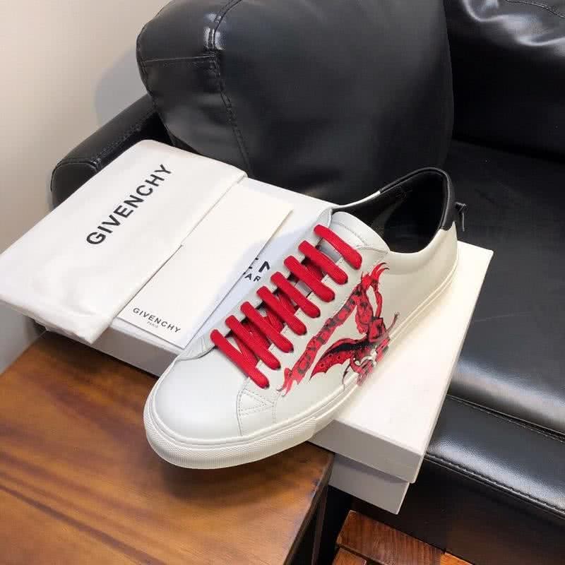 Givenchy Sneakers Red Paiting And Shoelaces White Black Men 4