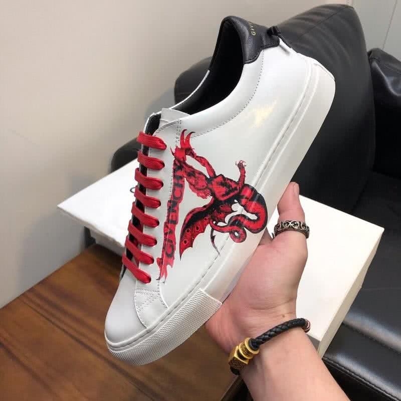 Givenchy Sneakers Red Paiting And Shoelaces White Black Men 5