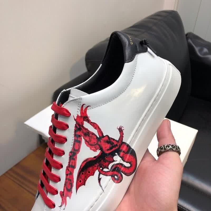 Givenchy Sneakers Red Paiting And Shoelaces White Black Men 7