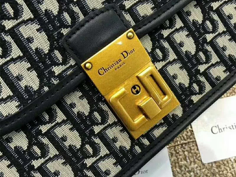 Dior Oblique Gold Signature Canvas Bag Black d100670 4