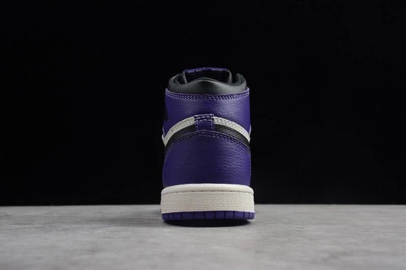 Nike AJ1 Cheap Kids Shoes Black/Purple 6