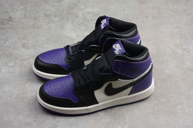 Nike AJ1 Cheap Kids Shoes Black/Purple 7