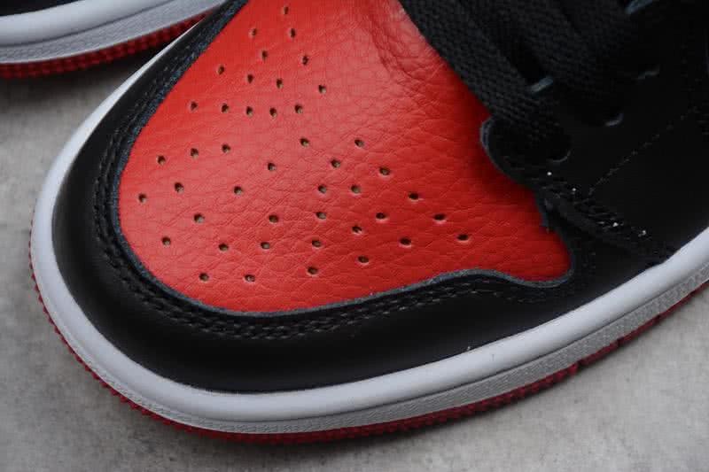Nike AJ1 Kids Shoes Black And Red 8