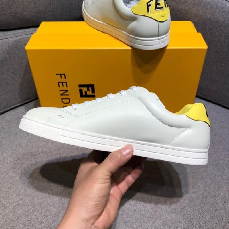 Fendi Sneakers White Upper And Sole Yellow Shoe Tail Men 2