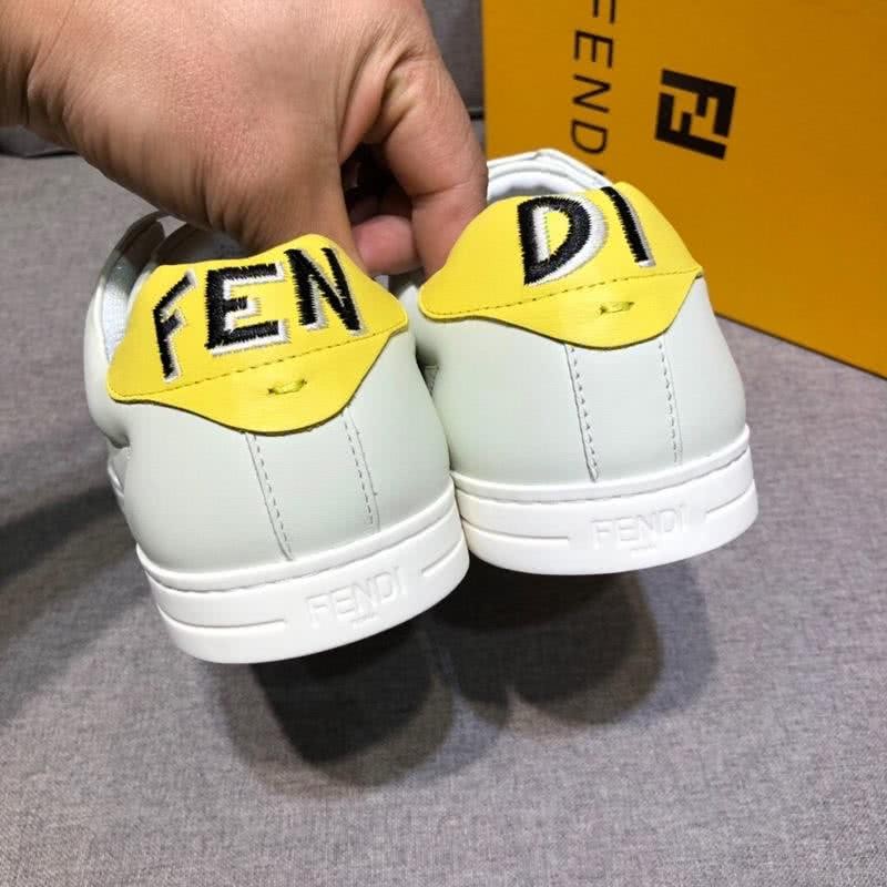 Fendi Sneakers White Upper And Sole Yellow Shoe Tail Men 4