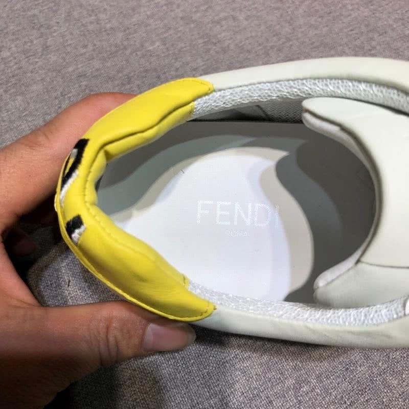 Fendi Sneakers White Upper And Sole Yellow Shoe Tail Men 3