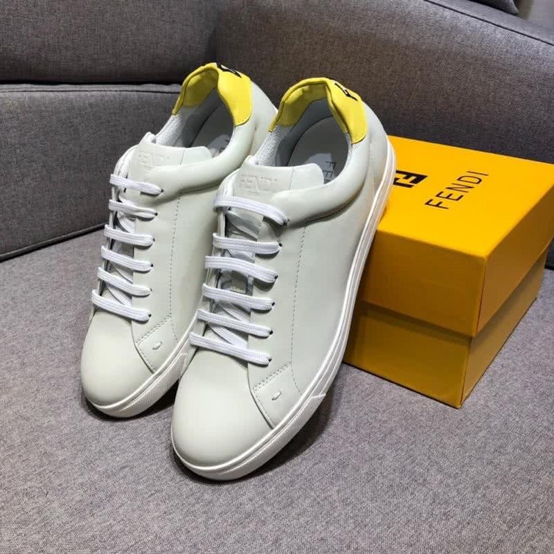 Fendi Sneakers White Upper And Sole Yellow Shoe Tail Men 6
