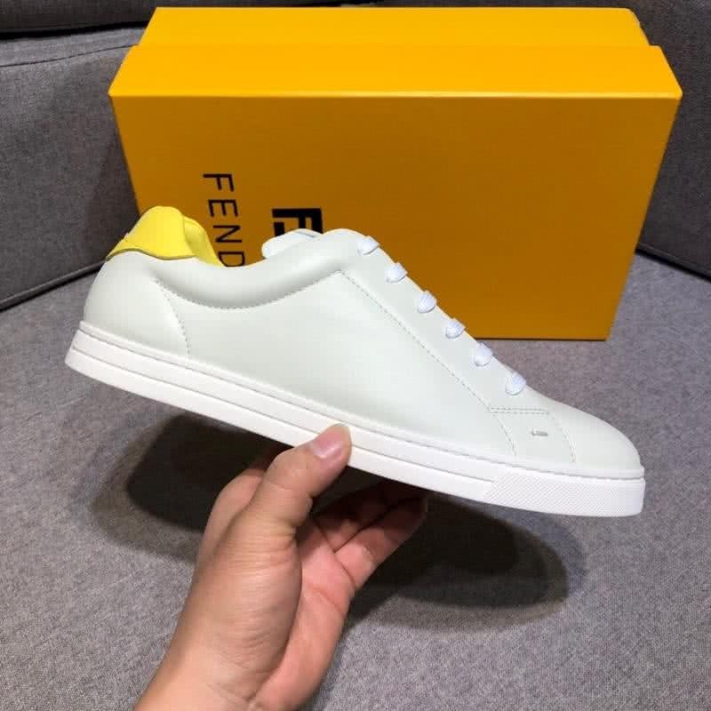 Fendi Sneakers White Upper And Sole Yellow Shoe Tail Men 7