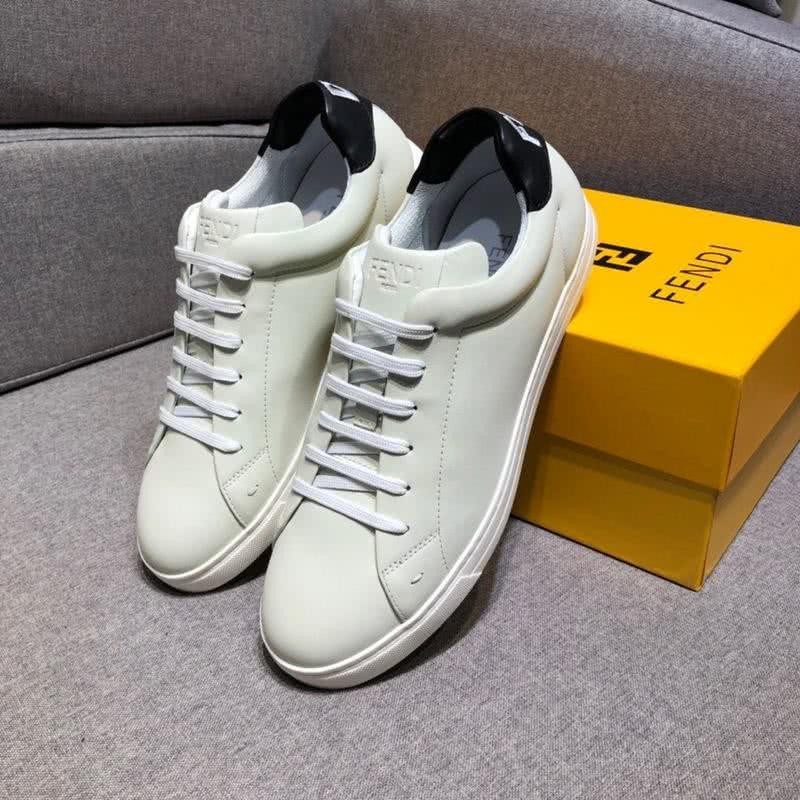 Fendi Sneakers White Upper And Sole Black Shoe Tail Men 8