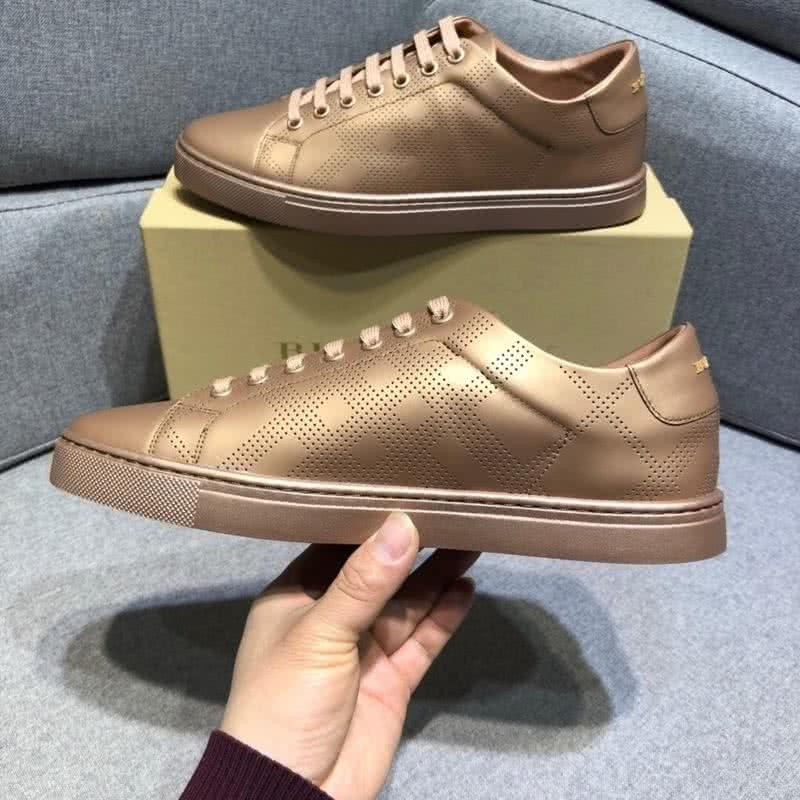 Burberry Fashion Comfortable Sneakers Cowhide Gold Men 8