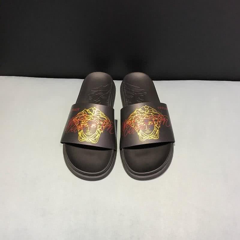 Versace Top Quality Slippers Black And Yellow Men 2