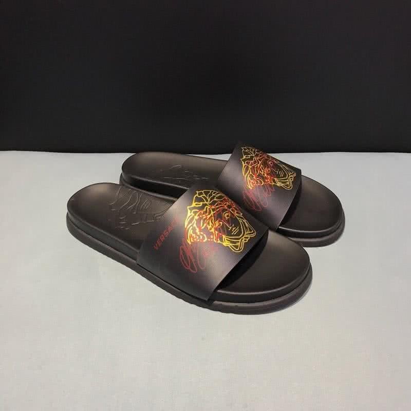 Versace Top Quality Slippers Black And Yellow Men 1