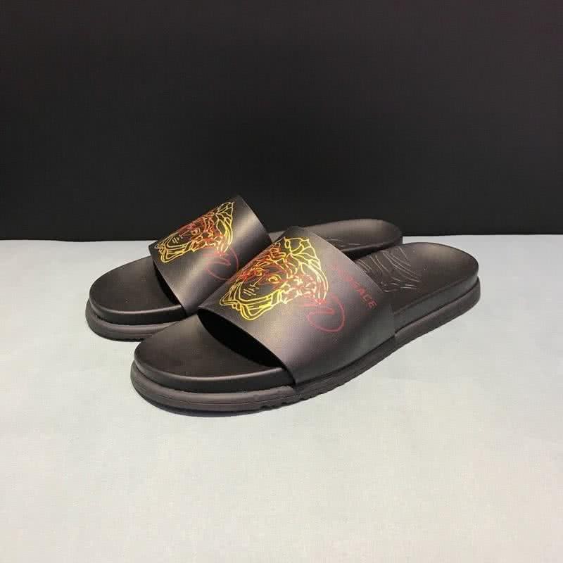 Versace Top Quality Slippers Black And Yellow Men 3