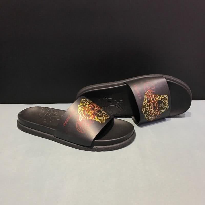 Versace Top Quality Slippers Black And Yellow Men 4