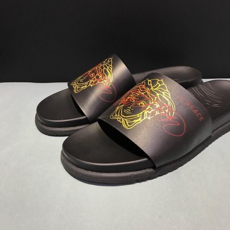 Versace Top Quality Slippers Black And Yellow Men 6
