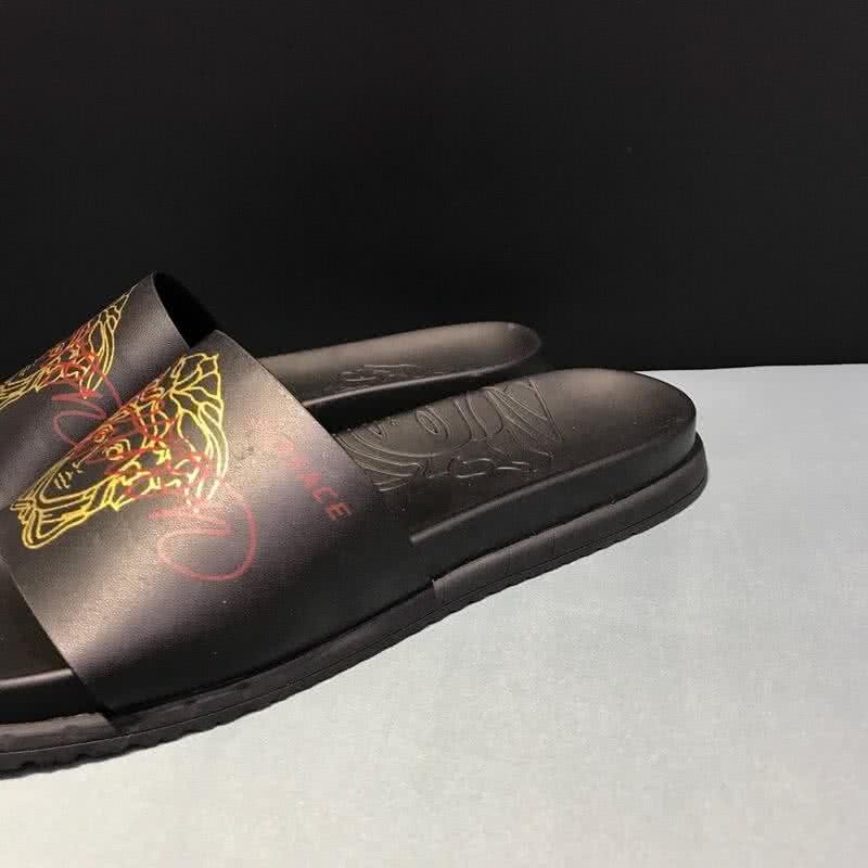 Versace Top Quality Slippers Black And Yellow Men 7