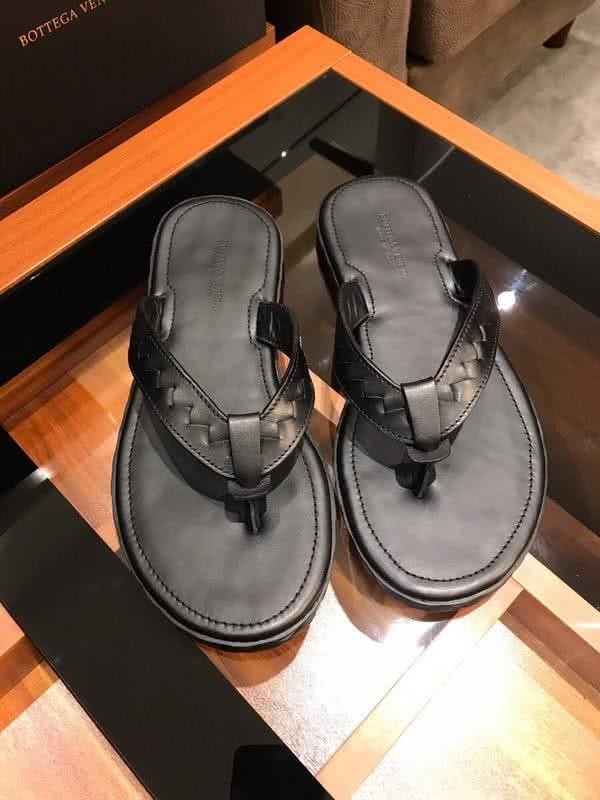 Bottega Veneta Top Quality Slippers Woven Flip Flops Black Men 3