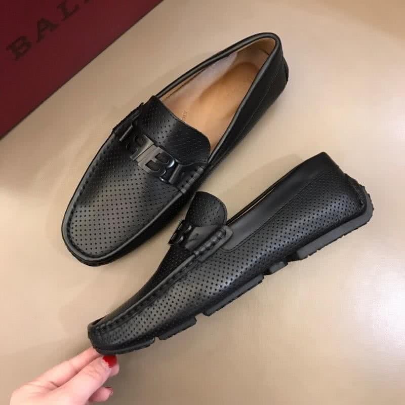 Bally Fashion Leather Shoes Cowhide Black Men 1