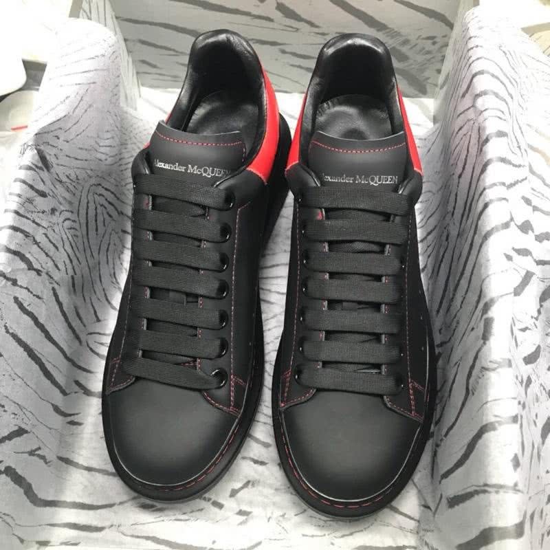 Alexander McQueen Sneakers Leather Black Red Men 2