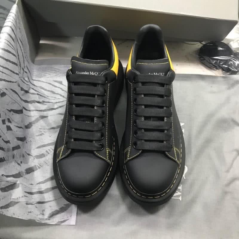Alexander McQueen Sneakers Leather Black Yellow Men 2