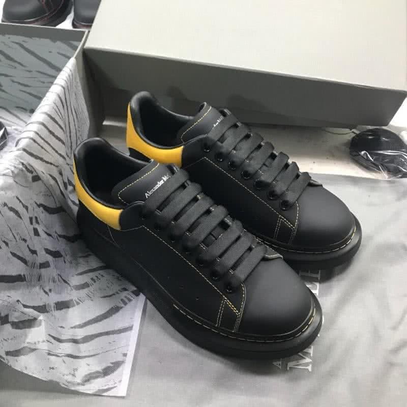 Alexander McQueen Sneakers Leather Black Yellow Men 1