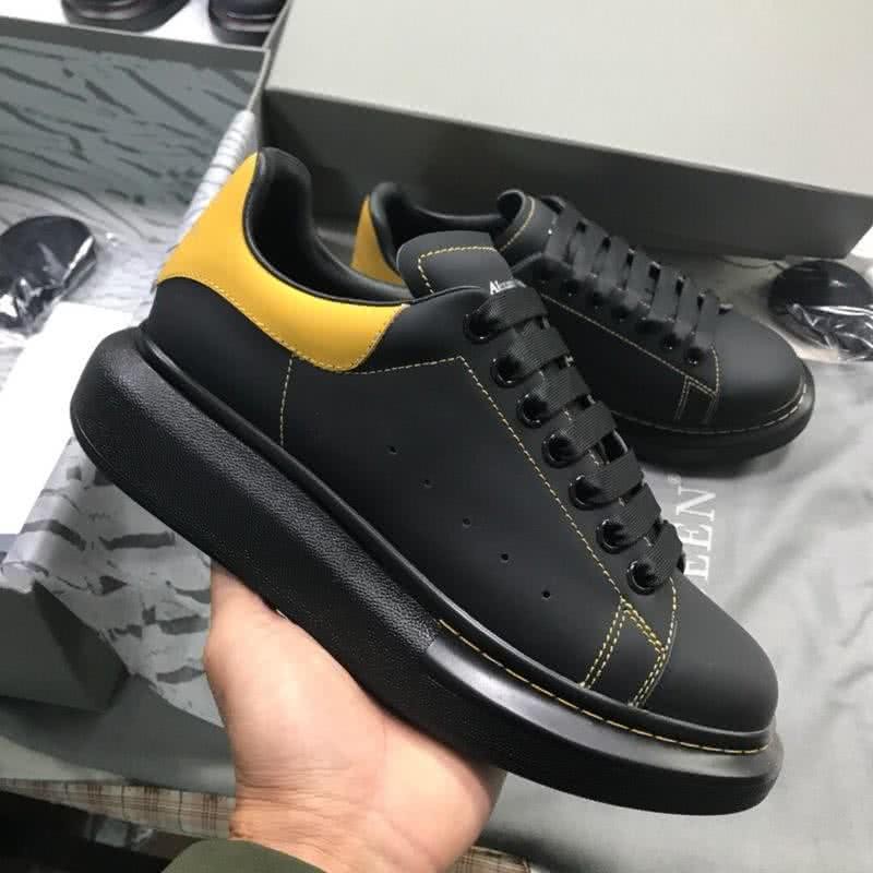 Alexander McQueen Sneakers Leather Black Yellow Men 4