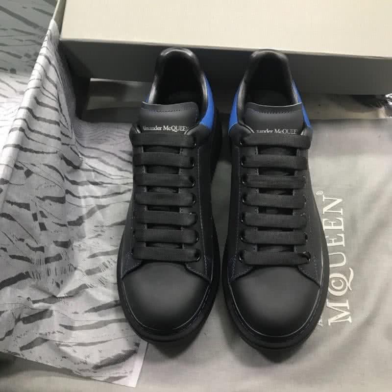 Alexander McQueen Sneakers Leather Black Blue Men 2