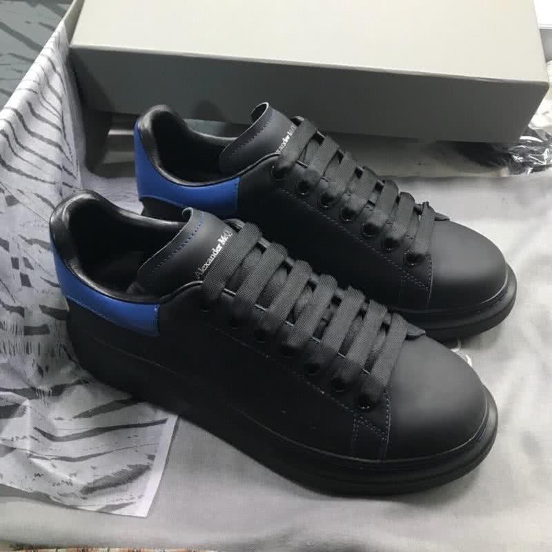 Alexander McQueen Sneakers Leather Black Blue Men 1