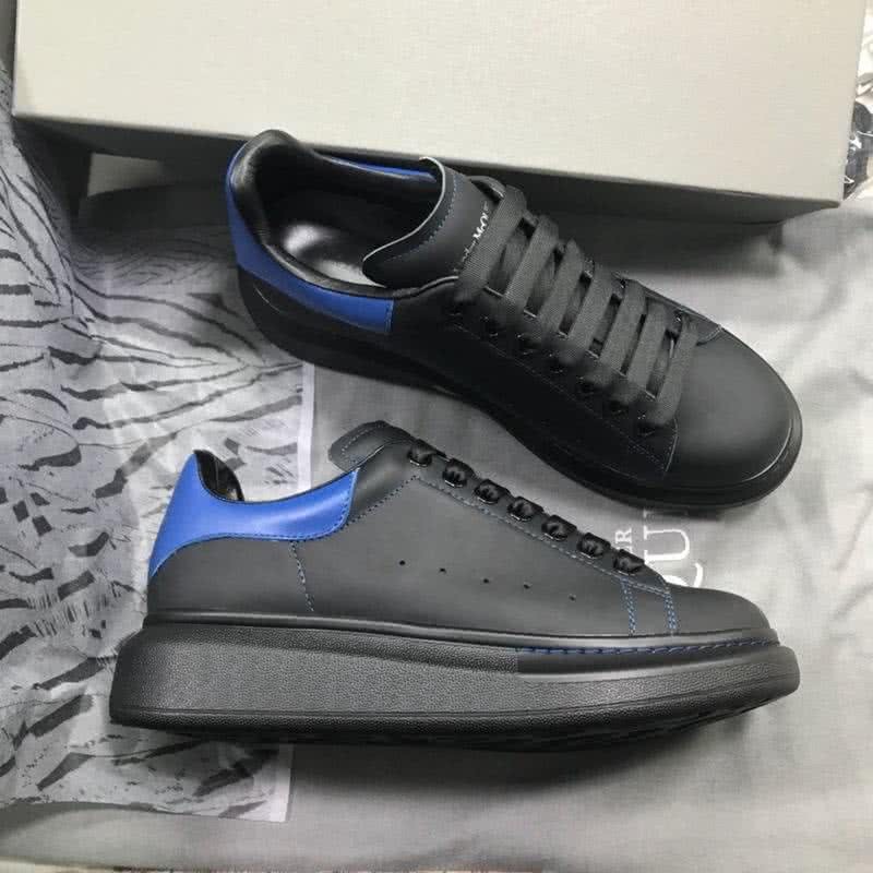 Alexander McQueen Sneakers Leather Black Blue Men 3
