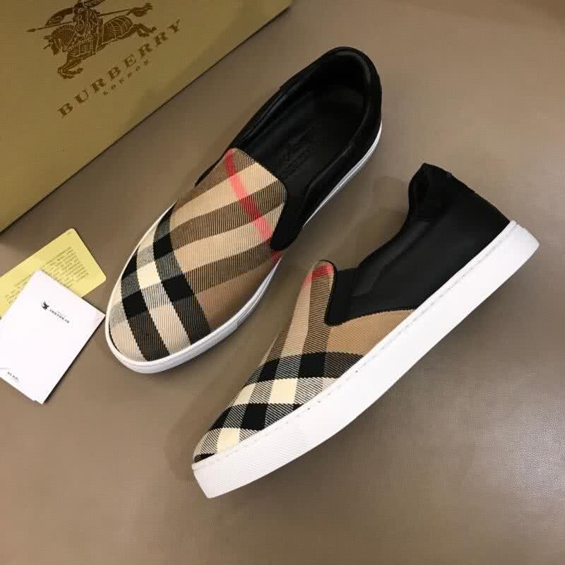 Burberry Fashion Comfortable Sneakers Cowhide Yellow And White Men 1
