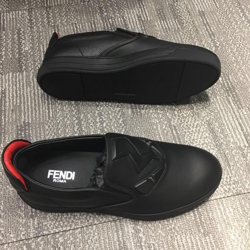 Fendi Sneakers Black Upper Red Shoe Tail Men 7
