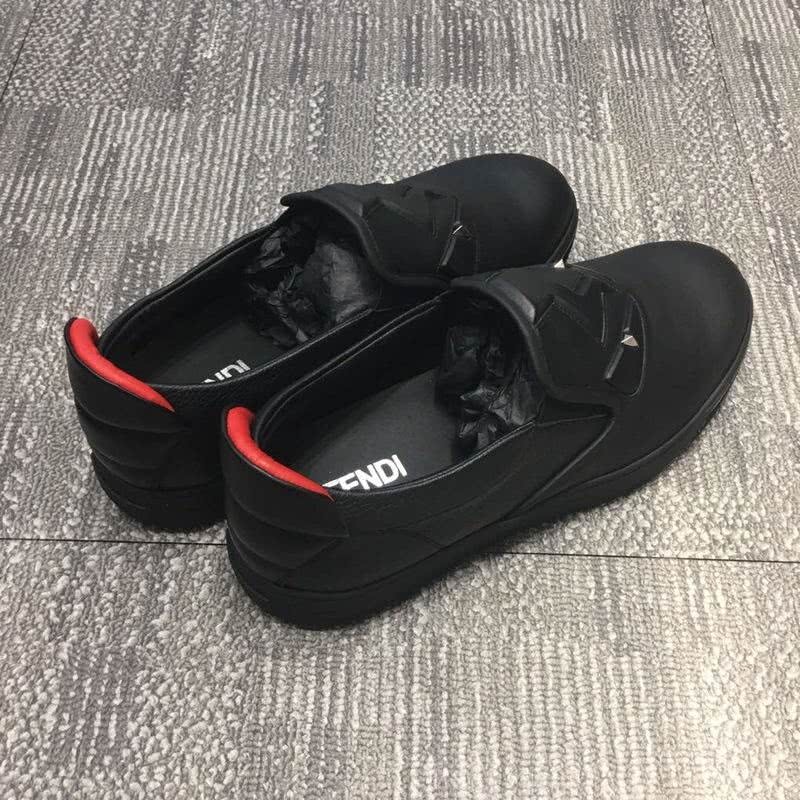Fendi Sneakers Black Upper Red Shoe Tail Men 8