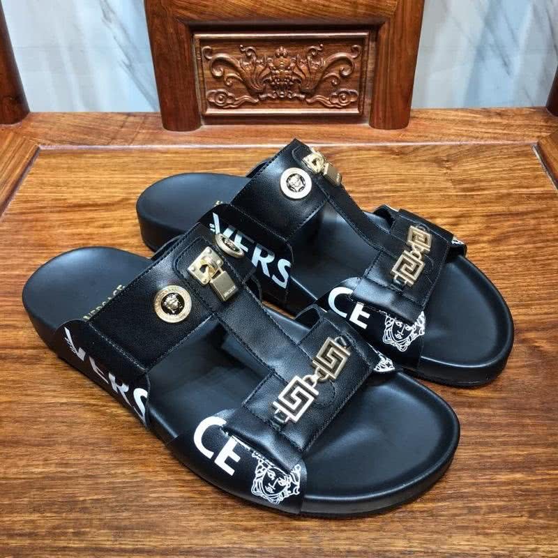 Versace Top Quality Slippers Gold And  Black Men 4
