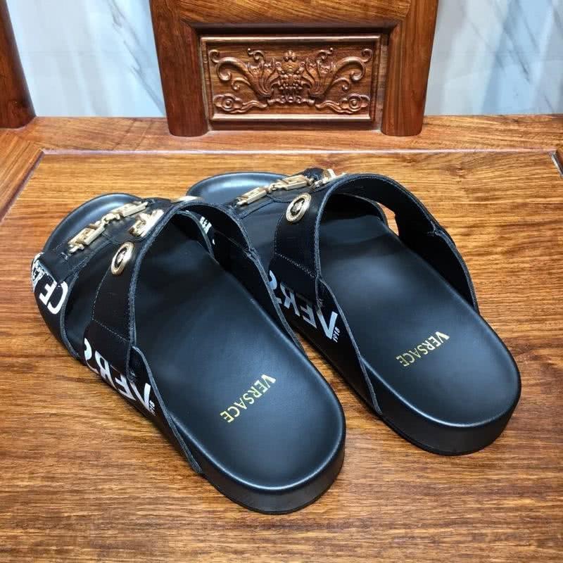 Versace Top Quality Slippers Gold And  Black Men 7