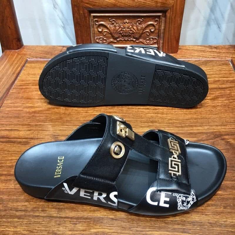 Versace Top Quality Slippers Gold And  Black Men 8